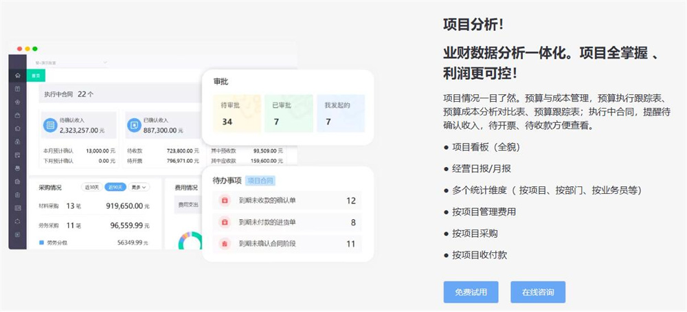 用友好业财项目管理系统